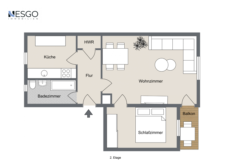 Wohnung zum Kauf 285.000 € 2 Zimmer 54 m²<br/>Wohnfläche 2.<br/>Geschoss Gesundbrunnen Berlin 13355