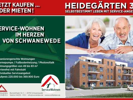 Wohnung zum Kauf provisionsfrei 355.600 € 2 Zimmer 80,3 m² 2. Geschoss Ostlandstraße 38 Schwanewede Schwanewede 28790