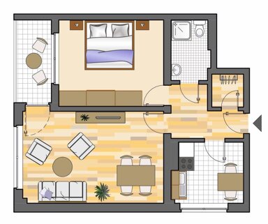 Wohnung zur Miete 409 € 2,5 Zimmer 57 m² 6. Geschoss frei ab 07.02.2025 Schützenstraße 109 Herten - Südwest Herten 45699