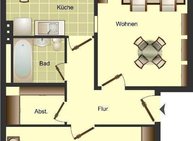 Wohnung zur Miete 579 € 2 Zimmer 55 m² 1. Geschoss Graudenzer Ring 15 Wedau Duisburg 47279