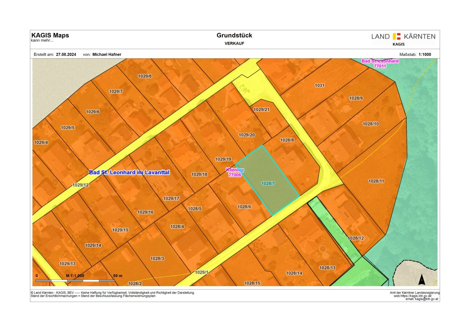 Grundstück zum Kauf 99.000 € 838 m²<br/>Grundstück Bad St. Leonhard im Lavanttal 9462