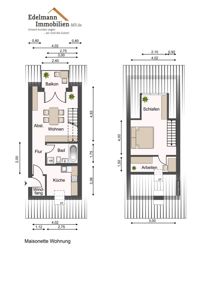 Maisonette zum Kauf provisionsfrei 169.900 € 2,5 Zimmer 60,3 m²<br/>Wohnfläche Elmenhorst Elmenhorst-Lichtenhagen 18107