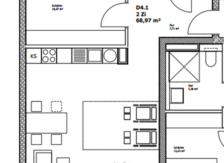 Wohnung zur Miete - Erstbezug 1.750 € 2 Zimmer 68 m² Steinstraße 27 Petershausen Konstanz 78467