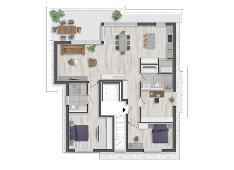 Penthouse zum Kauf 798.000 € 4 Zimmer 136,4 m²<br/>Wohnfläche 3.<br/>Geschoss ab sofort<br/>Verfügbarkeit Sonnenweg 12 Gladbach Bergisch Gladbach 51465