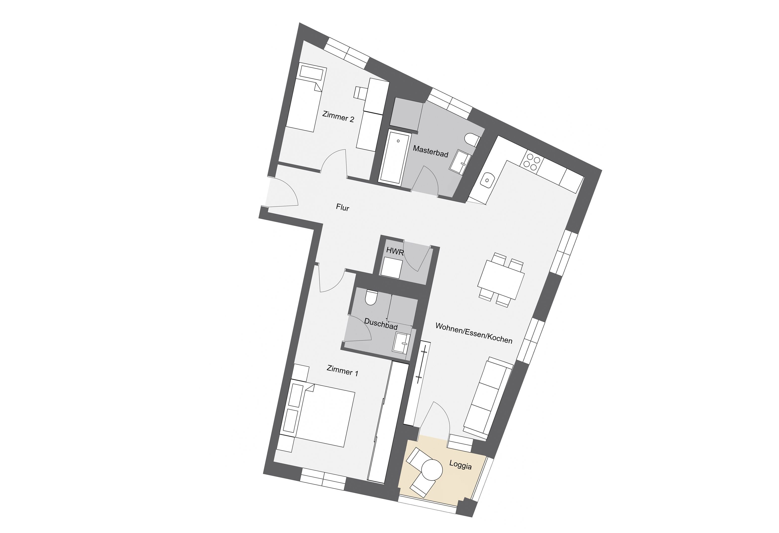 Wohnung zur Miete 1.490 € 3 Zimmer 85,6 m²<br/>Wohnfläche 3.<br/>Geschoss Geschwister-Grünbaum-Straße 17 Kaefertal - Süd Mannheim 69308