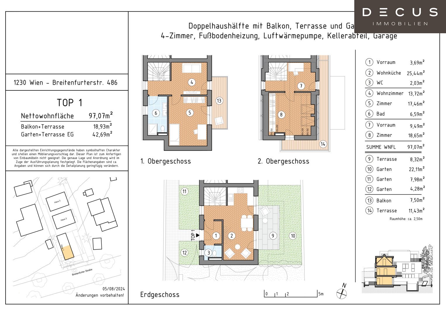 Doppelhaushälfte zum Kauf 675.000 € 4 Zimmer 97,1 m²<br/>Wohnfläche Wien 1230