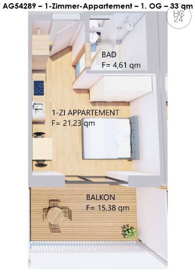 Wohnung zur Miete Wohnen auf Zeit 740 € 1 Zimmer 33 m² frei ab 01.08.2025 Kaufbeuren Kaufbeuren 87600