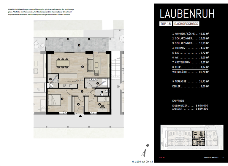 Wohnung zum Kauf - Erstbezug provisionsfrei 799.800 € 3 Zimmer 91,8 m² 2. Geschoss Amras Innsbruck 6020