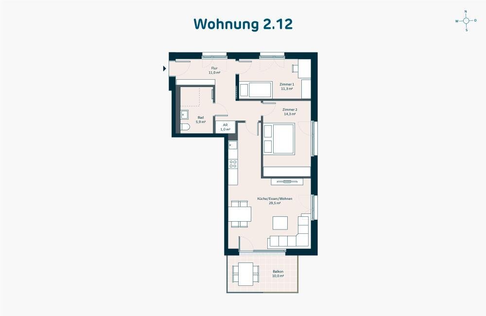 Wohnung zum Kauf provisionsfrei 405.000 € 3 Zimmer 77,9 m²<br/>Wohnfläche 1.<br/>Geschoss Bachwiesen Zirndorf Zirndorf 90513