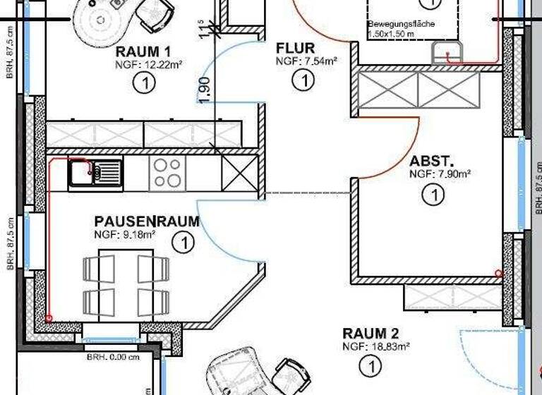 Bürofläche zur Miete - Erstbezug 835 € 2 Zimmer Wardenburg I Wardenburg 26203