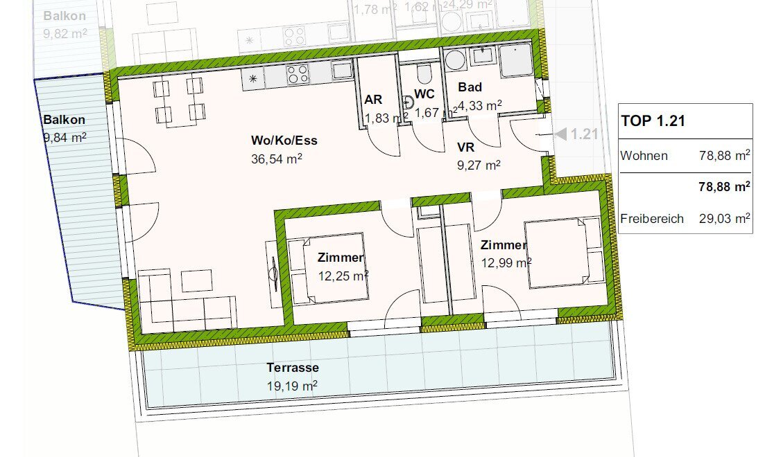 Wohnung zum Kauf provisionsfrei 338.711 € 3 Zimmer 78,9 m²<br/>Wohnfläche Hauptstraße Kalsdorf bei Graz 8401