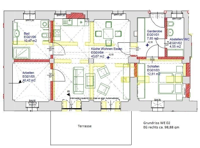 Wohnung zur Miete 1.270 € 3 Zimmer 98,9 m²<br/>Wohnfläche EG<br/>Geschoss Erna-Berger-Straße 1a Cossebaude Dresden 01156