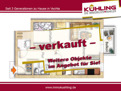 Wohnung zum Kauf 89.000 € 1,5 Zimmer 49 m² Vechta Vechta 49377
