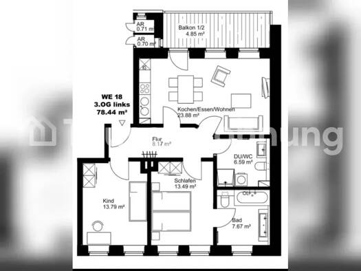 Wohnung zur Miete Tauschwohnung 650 € 3 Zimmer 78 m² 3. Geschoss Neulindenau Leipzig 04179