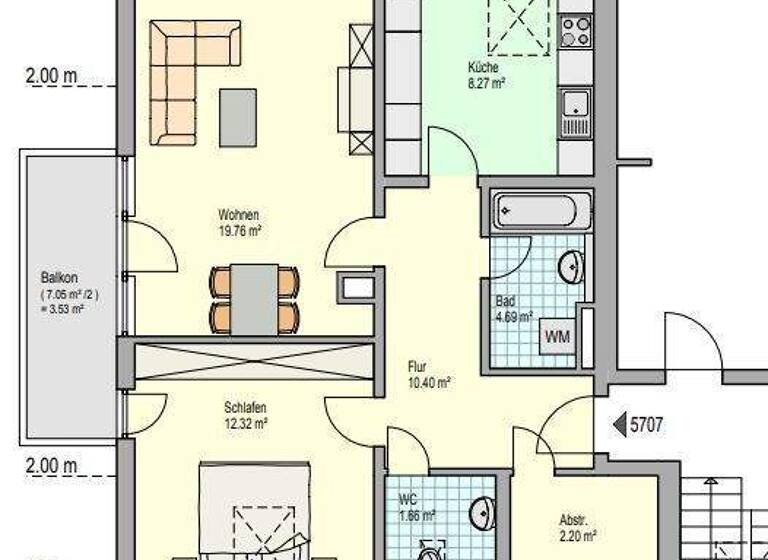 Wohnung zur Miete nur mit Wohnberechtigungsschein 430 € 2 Zimmer 67,5 m² 2. Geschoss frei ab sofort Brühlstraße 57 Eislingen Eislingen/Fils 73054