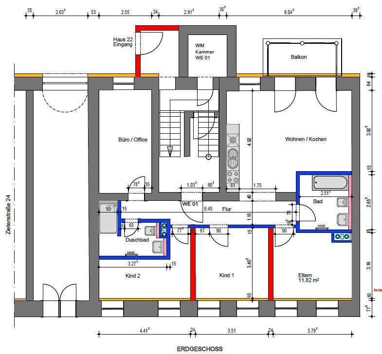 Wohnung zur Miete 750 € 5 Zimmer 107,4 m²<br/>Wohnfläche EG<br/>Geschoss Zietenstr. 22 Sonnenberg 215 Chemnitz / Sonnenberg 09130