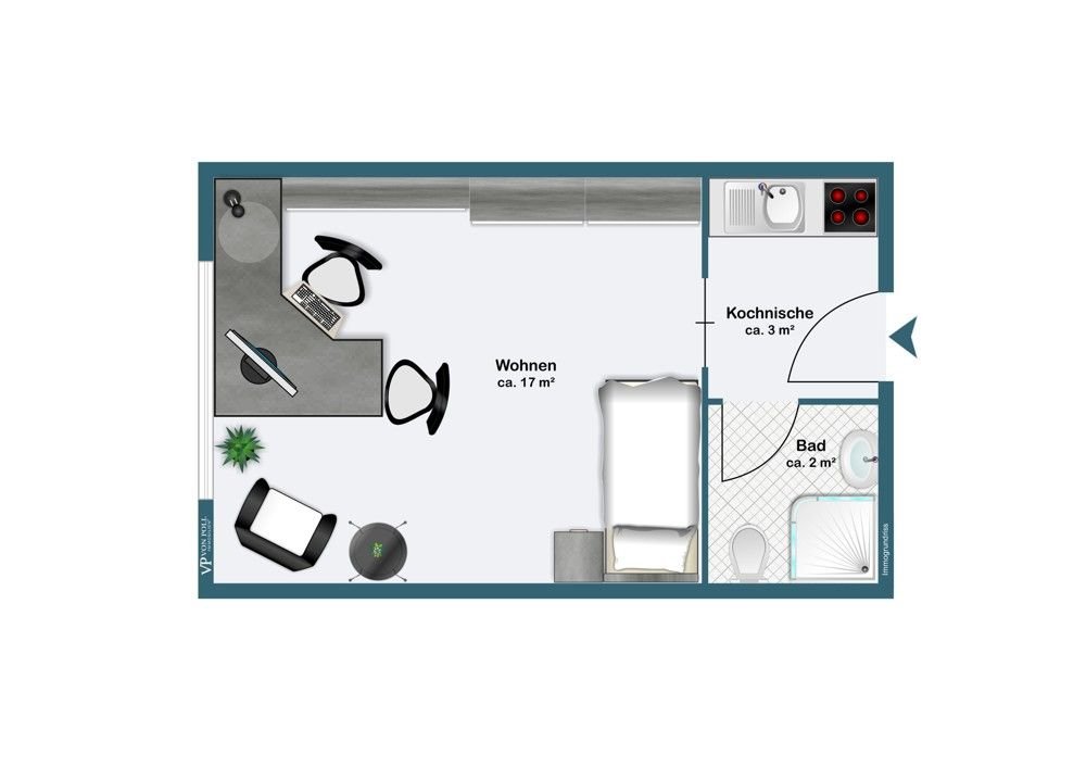 Wohnung zum Kauf 122.000 € 1 Zimmer 23,4 m²<br/>Wohnfläche EG<br/>Geschoss Jägervorstadt Potsdam 14469