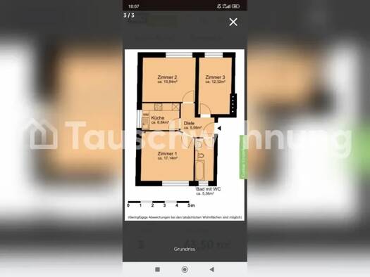 Wohnung zur Miete Tauschwohnung 505 € 3 Zimmer 63 m² Albertstadt Ortsamtsbereich Neustadt 01099
