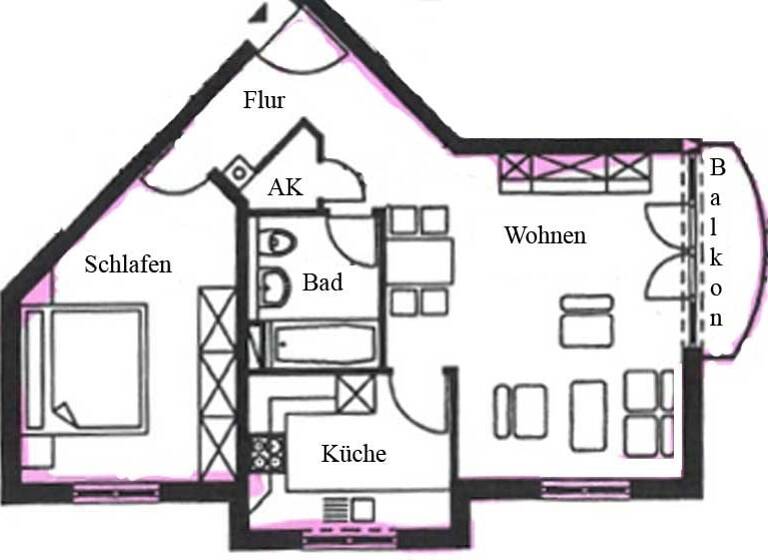 Wohnung zum Kauf 125.000 € 2 Zimmer 55,6 m²<br/>Wohnfläche 1.<br/>Geschoss Teichstraße 35 Borna Borna 04552