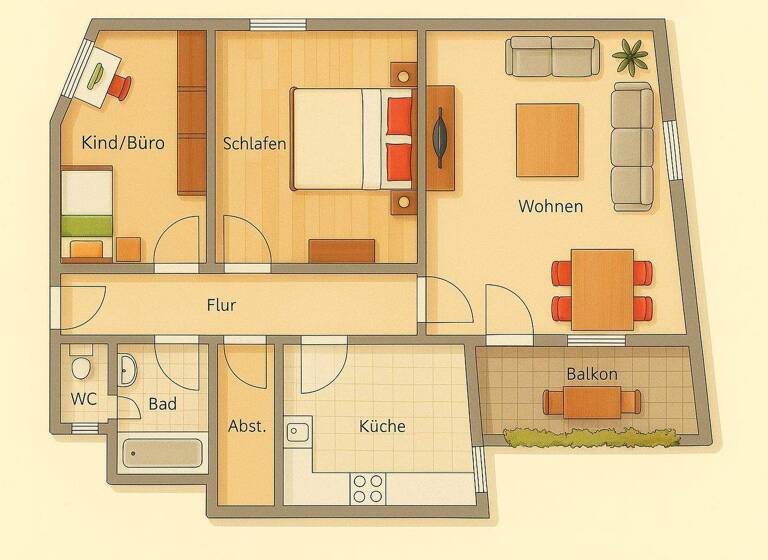 Wohnung zum Kauf provisionsfrei 229.000 € 3 Zimmer 87,3 m² Hochfeld-Steinberg Schweinfurt 97422