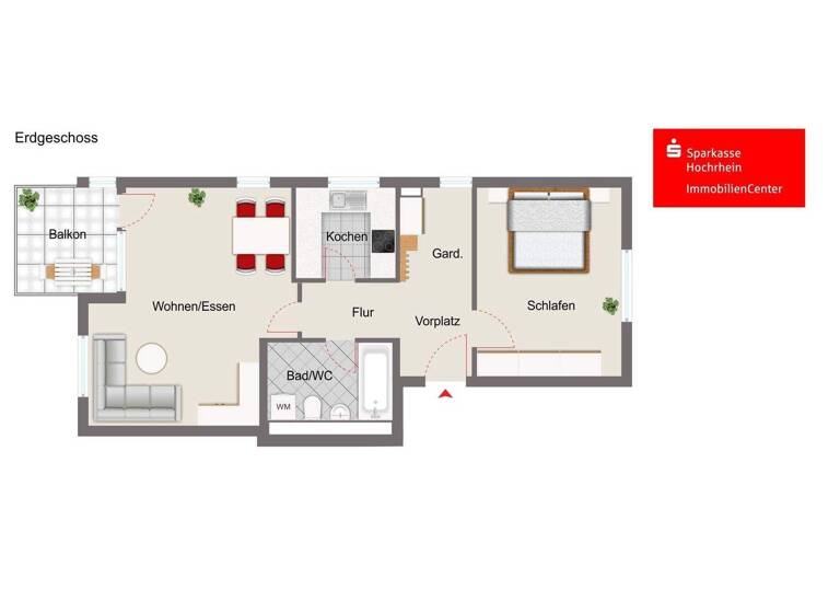 Wohnung zum Kauf 179.000 € 2 Zimmer 64,1 m² Jestetten 79798