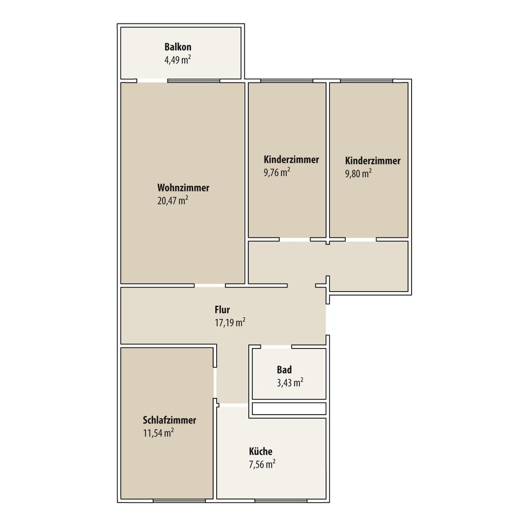 Wohnung zur Miete 405 € 4 Zimmer 84,9 m²<br/>Wohnfläche 2.<br/>Geschoss Jenaer Straße 10 Lusan - Saalfelder Straße Gera 07549