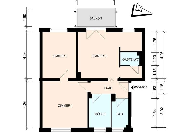 Wohnung zur Miete 665 € 3 Zimmer 71,4 m² 1. Geschoss frei ab 01.04.2026 Im Fuchsloch 1 St. Gertrud Lübeck 23564