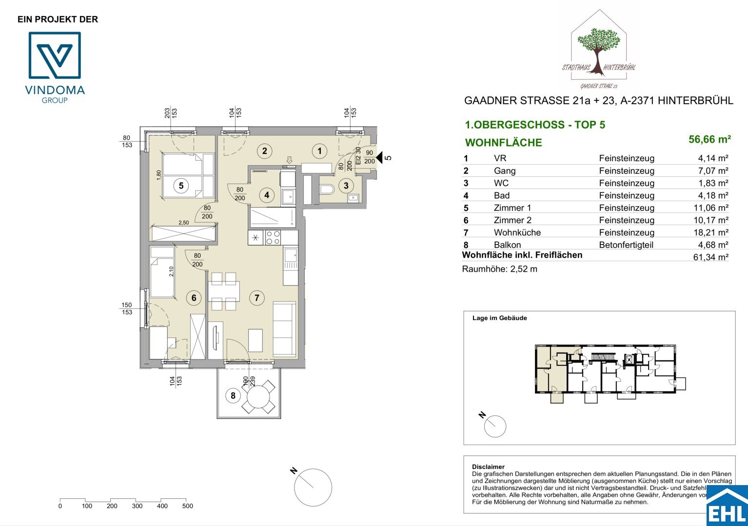 Wohnung zum Kauf 3 Zimmer 56,7 m²<br/>Wohnfläche 1.<br/>Geschoss Gaadner Straße Hinterbrühl 2371