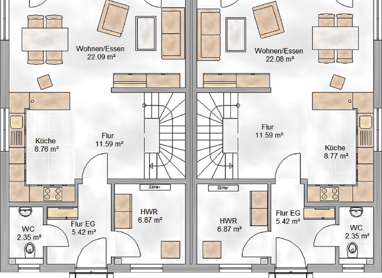 Doppelhaushälfte zum Kauf provisionsfrei 448.000 € 1 Zimmer 110 m² 605 m² Grundstück Eberspoint Velden 84149
