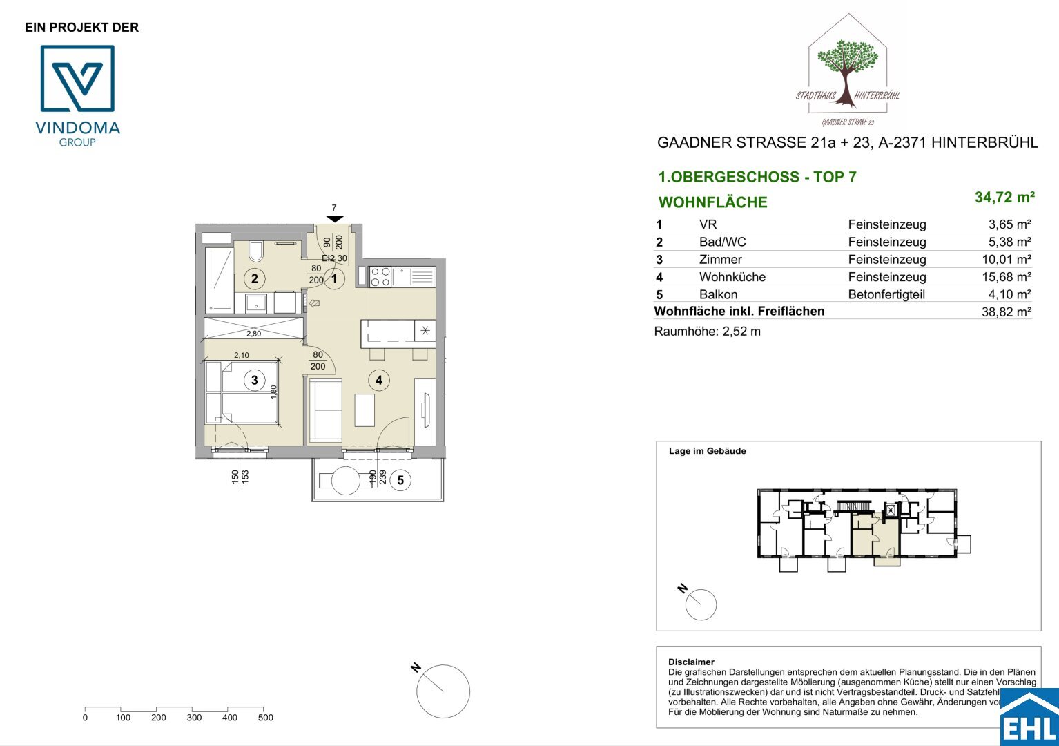 Wohnung zum Kauf 2 Zimmer 34,7 m²<br/>Wohnfläche 1.<br/>Geschoss Gaadner Straße Hinterbrühl 2371