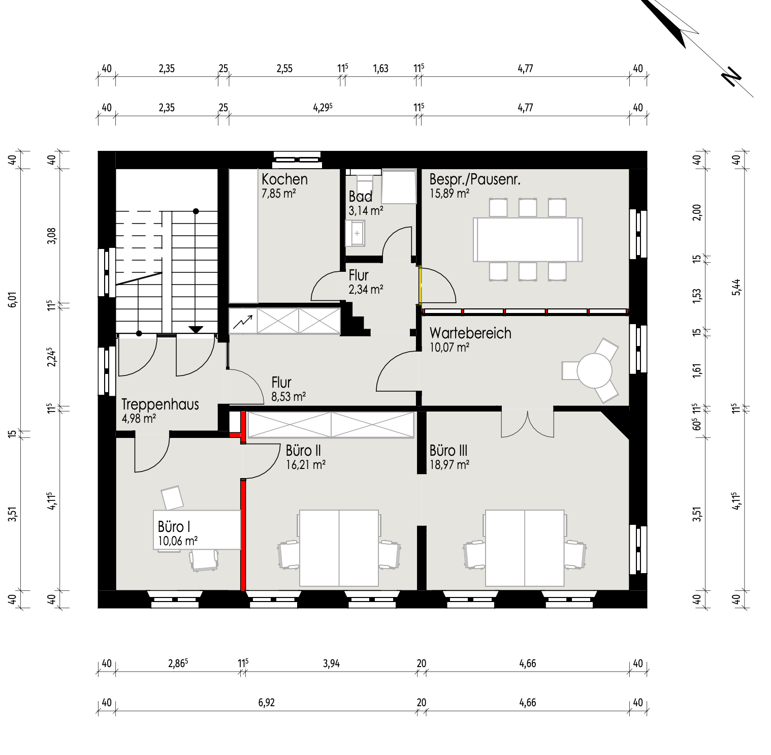 Büro-/Praxisfläche zur Miete 1.990 € 95 m²<br/>Bürofläche Theaterwall 14 Zentrum Oldenburg 26121