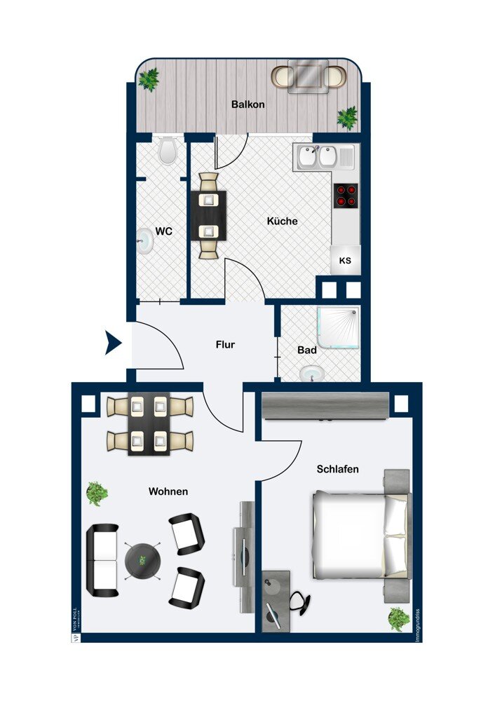 Wohnung zum Kauf 145.000 € 2 Zimmer 51,2 m²<br/>Wohnfläche 2.<br/>Geschoss Stadt Ansbach 91522