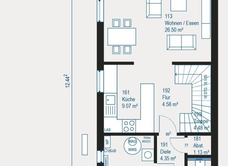 Doppelhaushälfte zum Kauf 374.990 € 5 Zimmer 190 m² 289,1 m² Grundstück Menzingen Kraichtal 76703