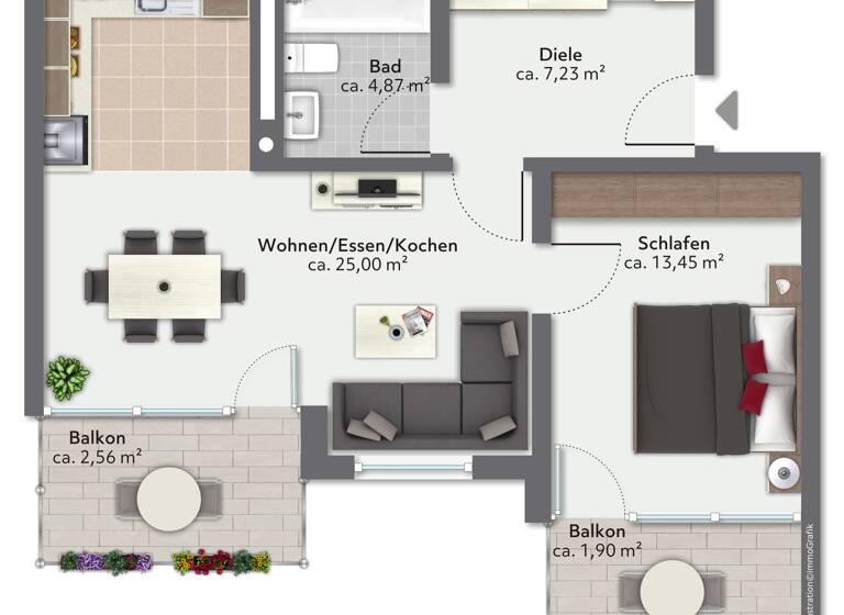 Wohnung zum Kauf 428.000 € 2 Zimmer 55 m² 2. Geschoss Obergiesing München 81539
