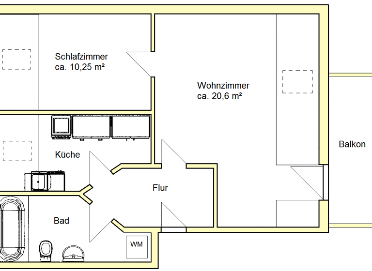 Wohnung zur Miete 255 € 2 Zimmer 43,2 m² 3. Geschoss frei ab 01.03.2026 Altenburg 04600