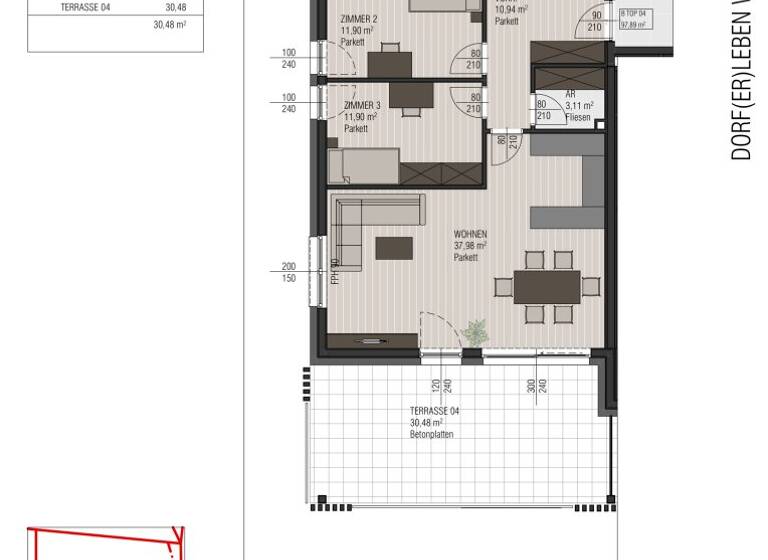 Wohnung zum Kauf - Erstbezug 475.000 € 4 Zimmer 97,9 m² 1. Geschoss frei ab 01.12.2026 Lendorf 9811