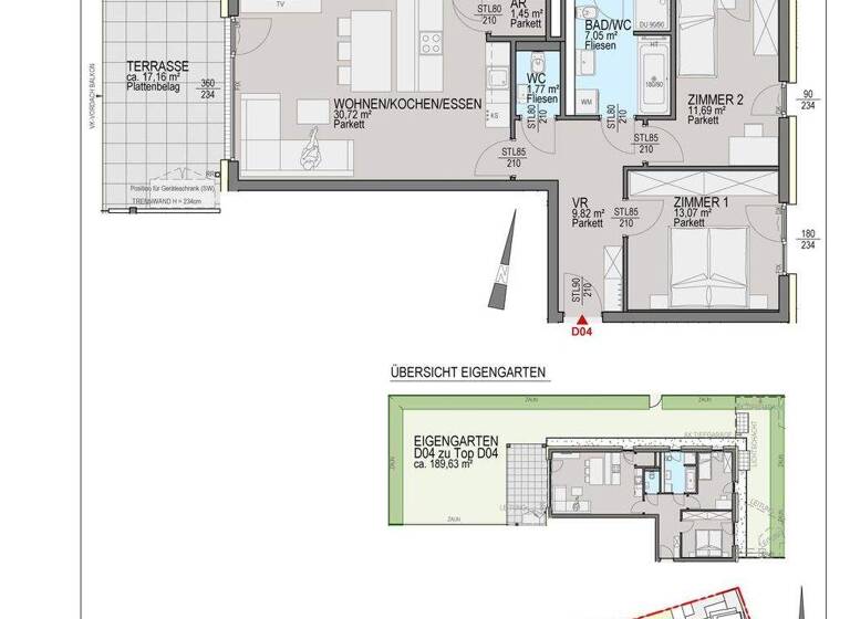 Wohnung zum Kauf 419.500 € 3 Zimmer 75,6 m² Annabichl Klagenfurt am Wörthersee 9020