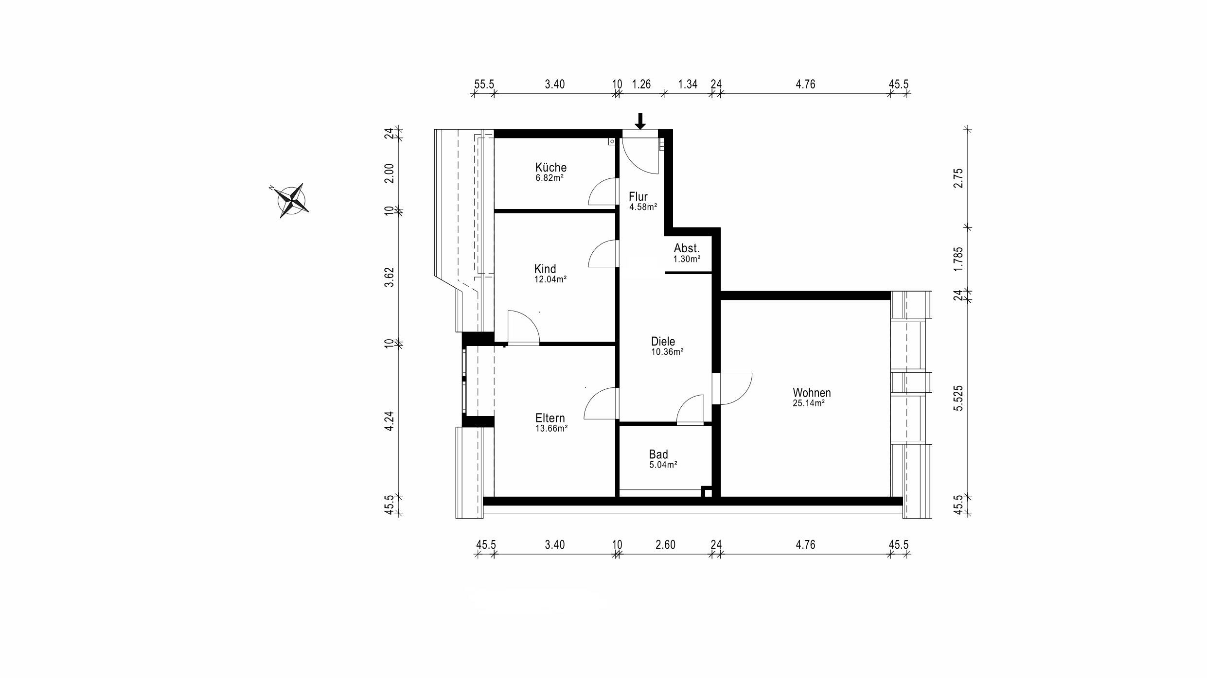 Wohnung zum Kauf 189.000 € 3 Zimmer 78,6 m²<br/>Wohnfläche Innenstadt Neumünster 24534