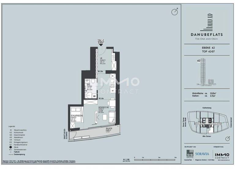 Studio zur Miete - Erstbezug 1.150 € 1 Zimmer 35,7 m² Wien 1220