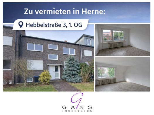 Wohnung zur Miete 950 € 3 Zimmer 96 m² 1. Geschoss frei ab sofort Hebbelstraße 3 Herne-Mitte Herne 44623