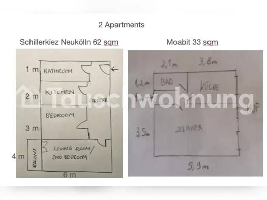 Wohnung zur Miete Tauschwohnung 650 € 2 Zimmer 62 m² 4. Geschoss Neukölln Berlin 12049