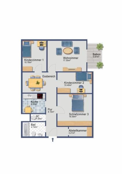 Wohnung zum Kauf 260.000 € 4 Zimmer 92,3 m²<br/>Wohnfläche 2.<br/>Geschoss Schmelzenholz Winnenden 71364