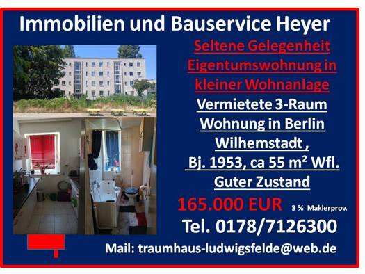 Wohnung zum Kauf als Kapitalanlage geeignet 165.000 € 3 Zimmer 55 m² Jägerstraße 15 Spandau Berlin 13595