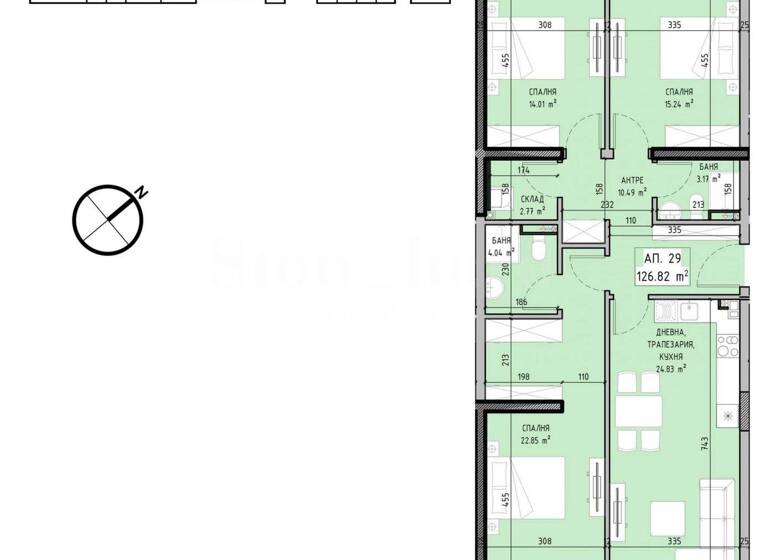 Studio zum Kauf 381.784 € 4 Zimmer 146,8 m² Sofia