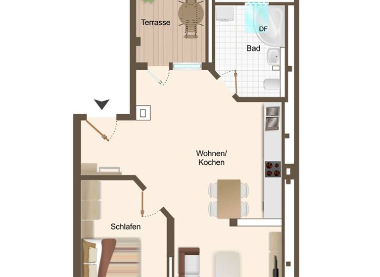 Wohnung zum Kauf 138.000 € 2 Zimmer 51,9 m²<br/>Wohnfläche Dachgeschoss<br/>Geschoss Stötteritz Leipzig / Stötteritz 04299
