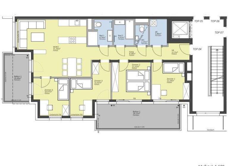 Wohnung zum Kauf - Erstbezug 950.000 € 5 Zimmer 105 m² 1. Geschoss Wien 1220