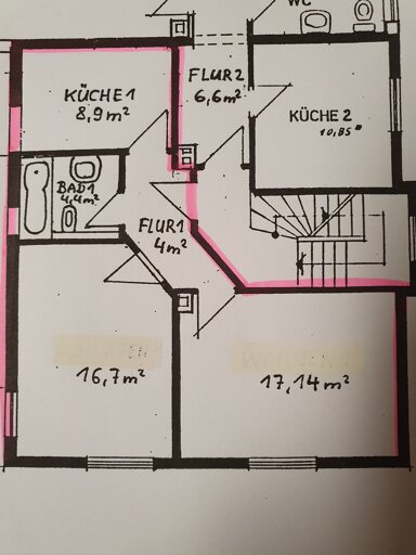 Wohnung zur Miete 510 € 2 Zimmer 51 m² 1. Geschoss frei ab sofort Seligenstadt Seligenstadt 63500