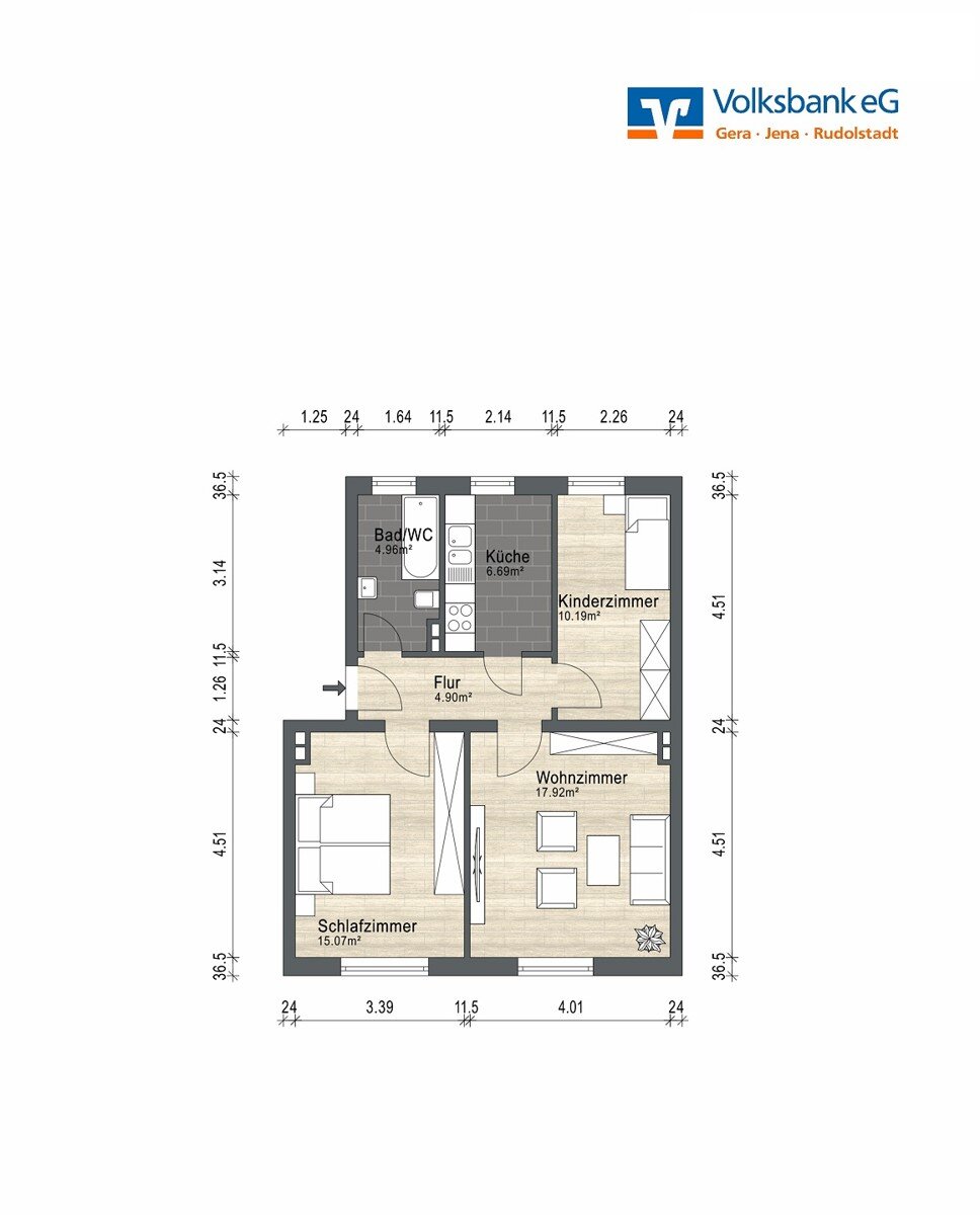 Wohnung zum Kauf 45.000 € 3 Zimmer 60 m²<br/>Wohnfläche 1.<br/>Geschoss Uhlstädt Uhlstädt-Kirchhasel 07407