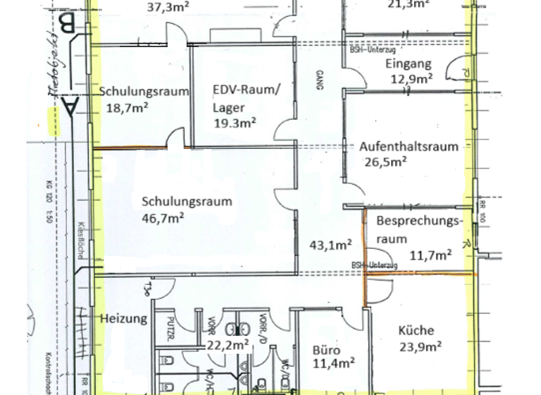 Büro zur Miete provisionsfrei 2.125 € 9 Zimmer 295 m² Bürofläche Pfarrkirchen 84347