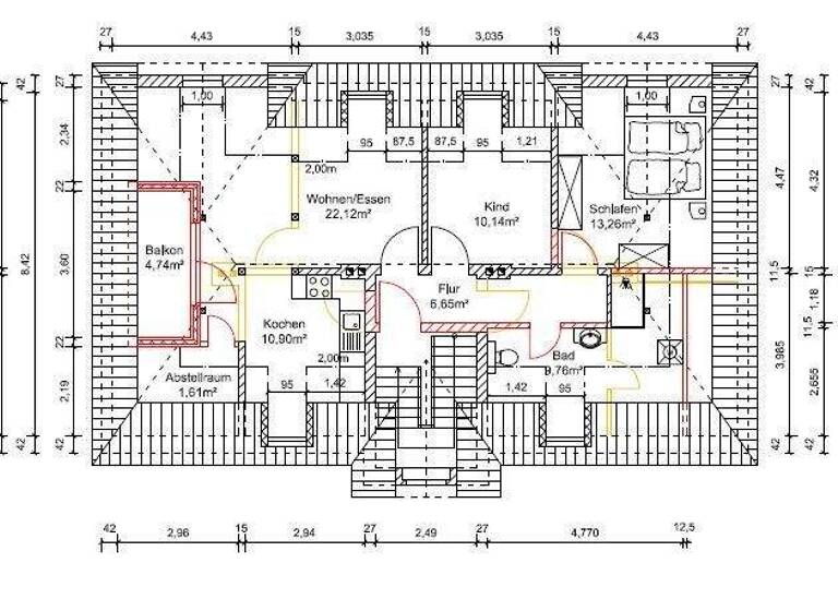 Wohnung zur Miete 634 € 3 Zimmer 79,1 m² frei ab 01.06.2026 Mühlstraße 04 Roßbach Braunsbedra OT Roßbach 06242
